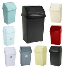 Image of Plastic Swing Bin 50 15 25 8 Litre Home / Office / Kitchen Rubbish Waste Dustbin