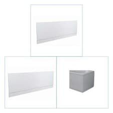 Image of Bathroom Bath Panel Adjustable Plinth Front Side End White MDF Wood Waterproof