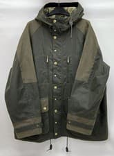 Image of Mens Barbour Lukeston Wax Olive Green Hooded Jacket Size XL Bnwts