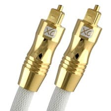 Image of XO Ultra Digital Optical Audio Cable White SPDIF Optical TOSLINK Gold Plug DTS