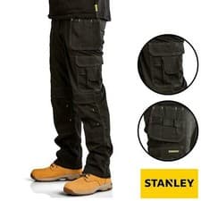 Image of NEW MENS STANLEY WORK TROUSER STRETCH PROFLEX HOLSTER & KNEE PAD POCKETS UK SIZE