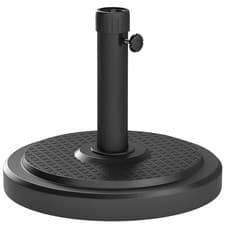 Image of Outsunny 22kg Garden Parasol Base, Round HDPE Sun Umbrella Base, Black