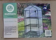 Image of Compact 3 Tier Mini Greenhouse with UV Cover & Zip Door for Small Gardens