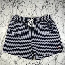 Image of POLO RALPH LAUREN Mens Blue Stripe Traveler Swim Shorts SIZE XL Trunks BNWT
