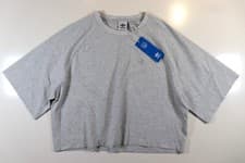 Image of ADIDAS ORIGINALS PREMIUM ESSENTIALS CROPPED T-SHIRT TOP - GREY IK5765 - WOMEN S
