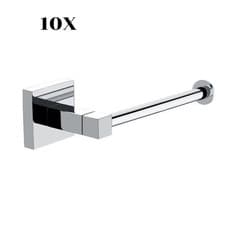 Image of Stainless Steel Toilet Paper Holder Wall Mounted Toilet Roll Square Chrome Hold