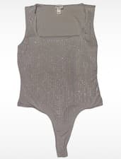Image of Silver Diamante Bodysuit