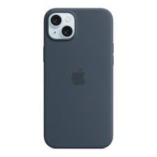 Image of New Genuine Apple iPhone 15 Plus Silicone Case with MagSafe Storm Blue MT123ZM/A
