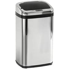 Image of HOMCOM 30L Automatic Kitchen Bin with Lid and Infrared Motion Sensor Silver