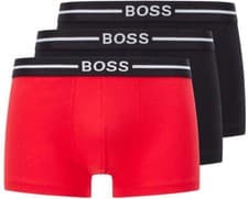 Image of BOSS Men's - 3 Pack Organic Cotton Trunks - Black/Red/Black