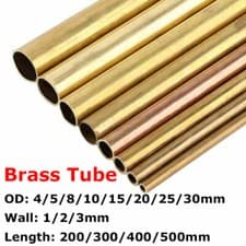 Image of 200 300 400 500mm Long Brass Round Tube Rod Pipe 1 2 3mm Wall 4/5/8 - 30mm OD