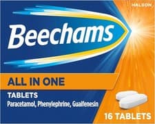 Image of Beechams All in One Tablets Cold Flu Relief Medicine for adults with 16 TABLETS