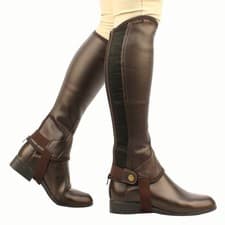 Image of Saxon Equileather Half Chap XS Brown