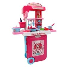 Image of 3 in 1 Kids Kitchen Playset Cooking Chef Toy with Portable Storage Case