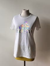 Image of NWT adidas White Holographic Foil Logo Go To Performance Tee Women’s S