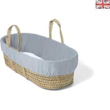 Image of Durable Grey Melange Fleece Liner for Moses Baskets - Machine Washable Comfort