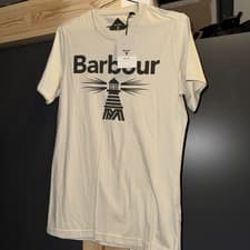 Image of Barbour Beacon Large Logo Tee-Rainy Day Short Sleeved T-Shirt