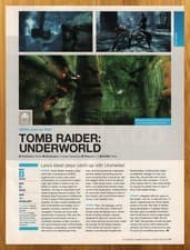 Image of 2008 Tomb Raider Underworld Xbox 360 PS3 REVIEW Print Ad/Poster Video Game Art