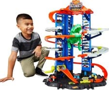 Image of Hot Wheels City Ultimate Garage Playset Multi-Level Racetrack 91 cm Tall T-Rex