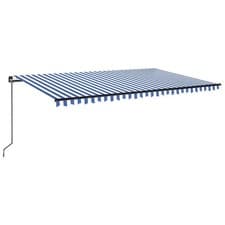 Image of Manual Retractable AwningCanopy Outdoor Awning Folding Arm with LED vidaXL