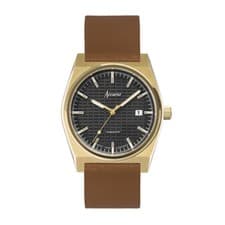 Image of Accurist Origin 41mm Mens Round Gold Analogue Watch with Brown Strap