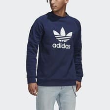 Image of Adidas Originals Trefoil Collegiate Blue Crew Neck Sweatshirt Jumper Top S_M