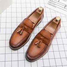 Image of Mens Tassel Loafer, Classic Luxury Smooth Upper Slip-on Penny Loafer for Mens