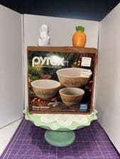 Image of Pyrex Forest Fancies300-61, Unopened Box Cinderella Mixing Bowls Set of 3 Vtg