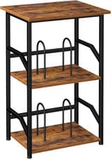 Image of Record Player Stand, 3-Tier Bedside Table with Extra-Large Desktop, Side Table H