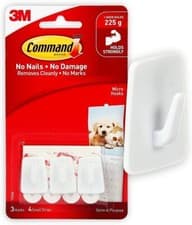 Image of 3M Command Damage Free White Micro Hooks Pack 3 With 4 Strips Holds Strongly
