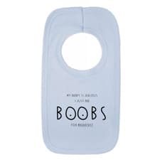 Image of Boobs For Breakfast 1 Baby Bib Funny Joke New Born Present Baby Shower