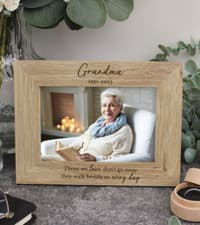 Image of Personalised Grandma Memorial Photo Frame In Loving Memory Engraved Wood Frame