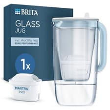 Image of BRITA Glass Water Filter Jug Light Blue 2.5L Including 1x MAXTRA PRO Cartridge