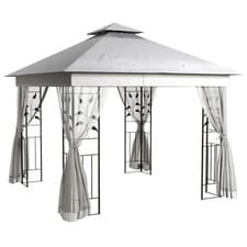 Image of Outsunny 3 x 3(m)  Garden Gazebo Marquee Tent Canopy Shelter Pavilion Grey