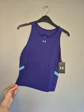 Image of UNDER ARMOUR FITTED MESH TANK TOP WOMEN SPORTSGYM STRETCHY SLEEVELES L 14 £31