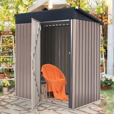 Image of 5 X 3FT Metal Garden Shed Outdoor Storage Shed House Box Pent Roof Lockable