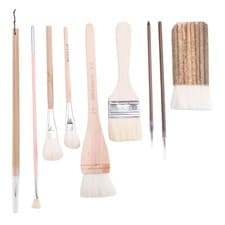Image of Pottery Glaze Brushes Ceramic Brushes 9 Different Shapes Artist Brushes Art5877