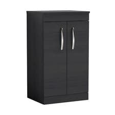 Image of Nuie Athena Charcoal Black 500mm Floor Standing 2-Door Vanity Unit & Worktop