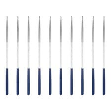 Image of 10Pcs 4 x 160mm Diamond Needle Round File 100 Grit, Silver
