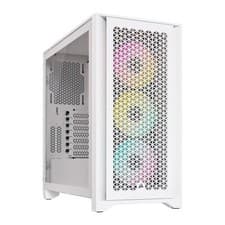Image of Corsair iCUE 4000D RGB Airflow White ATX Case, 3x RGB Fans, High-Airflow