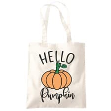 Image of Hello Pumpkin Tote Shopping Bag Halloween Party Trick Treat Carving Jack Lantern
