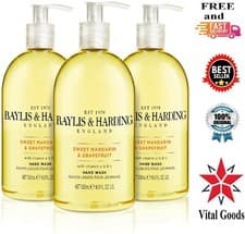 Image of Baylis & Harding Sweet Mandarin and Grapefruit Hand Wash Liquid soap 500ml x 3