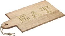 Image of Artesa Mango Wooden Food Serving Platter Tray, Paddle Board with Rustic Loop