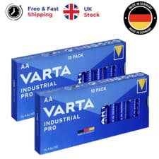 Image of 20 VARTA Industrial Pro AA Alkaline Batteries LR6 LR03 1.5V Long Lasting