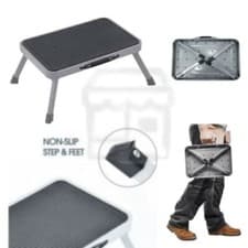 Image of Heavy Duty One Step Stool Non Slip Rubber Feet Multi Purpose Home Kitchen Ladder