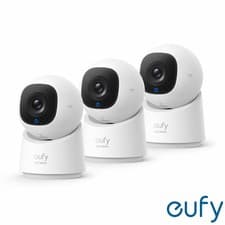 Image of Eufy C220 2K Pan Tilt Smart Indoor Camera Triple Pack No Monthly Fees Monitoring