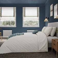 Image of Helena Springfield Harvest Moon Ticking Stripe Duvet Cover Set Blue & Teal