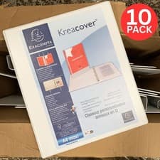 Image of (10-Pack) Exacompta A4 Presentation 4D-Ring Binders 15mm Portfolio Folders White