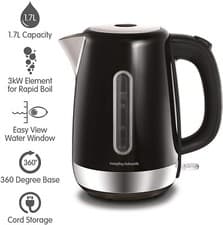 Image of MORPHY RICHARDS Equip Electric Jug Kettle 1.7L 3kW Stainless Steel 102783, BLACK