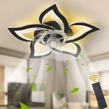 Image of Ceiling Fan with LED Light 62.5cm Remote Control 6 Speeds Dimmable & Reversible